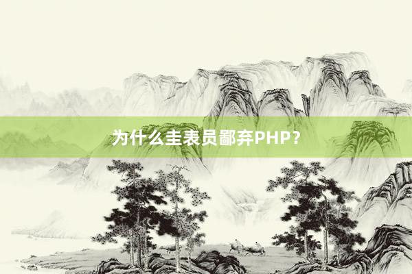 为什么圭表员鄙弃PHP？